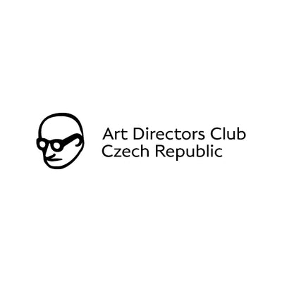 Official logo of the Art Directors Club Czech Republic with a face illustration, representing the creative design award won by the Whoop-de-doo brand.