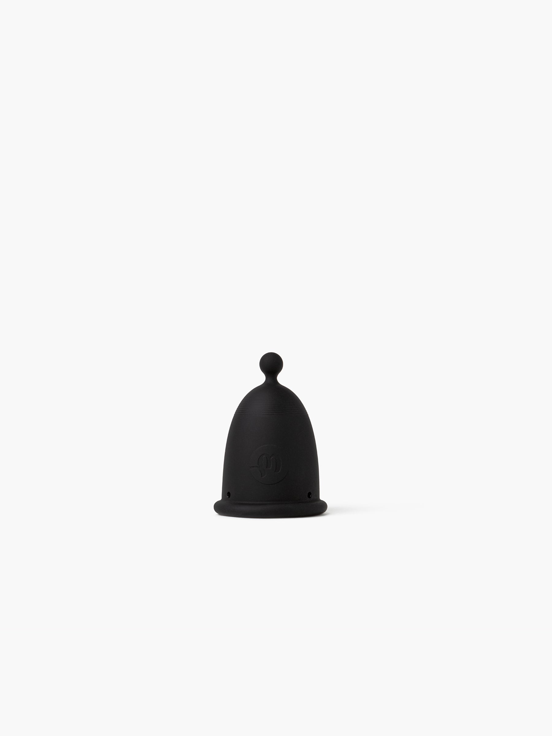 Elegant black-grey Whoop-de-doo Menstrual Cup Light version made from premium hypoallergenic silicone.