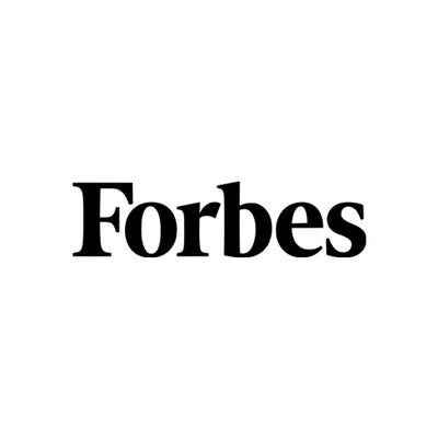 Black and white Forbes magazine logo featured in the Whoop-de-doo press section.